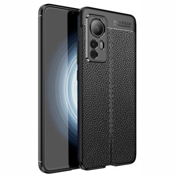 Протиударний чохол Litchi Texture на Xiaomi Redmi K50 Ultra / 12T / 12T Pro - чорний