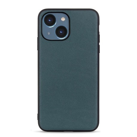 Кожаный чехол Lambskin Texture для iPhone 14 - зеленый