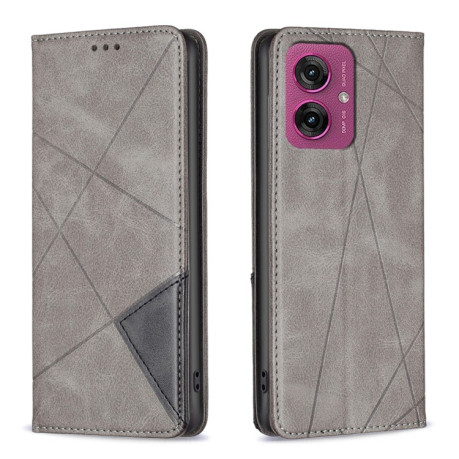 Чохол-книжка Rhombus Texture для Motorola Moto G55 - сірий