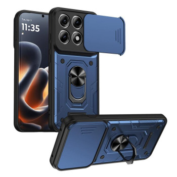 Чохол Escase Nanshan Armor з шторкою камери та кільцем-тримачем на Motorola Edge 70 Pro 5G — синій