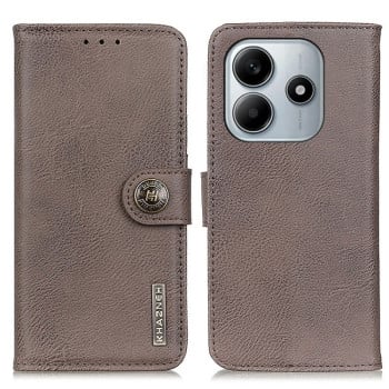 Чохол-книжка KHAZNEH Cowhide Texture на Xiaomi Redmi Note 14 4G - хакі