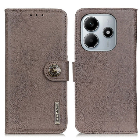 Чехол-книжка KHAZNEH Cowhide Texture на Xiaomi Redmi Note 14 4G - хаки