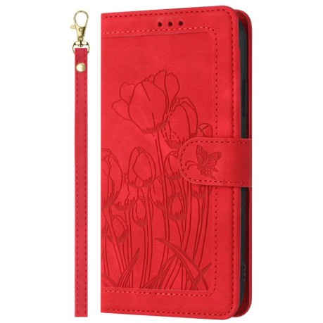 Чохол-книжка Tulips Embossed Leather для Motorola Moto G05 - червоний