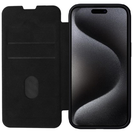 Шкіряний чохол-книжка NILLKIN QIN Series Pro Plain Leather для iPhone 15 Pro Max - чорний