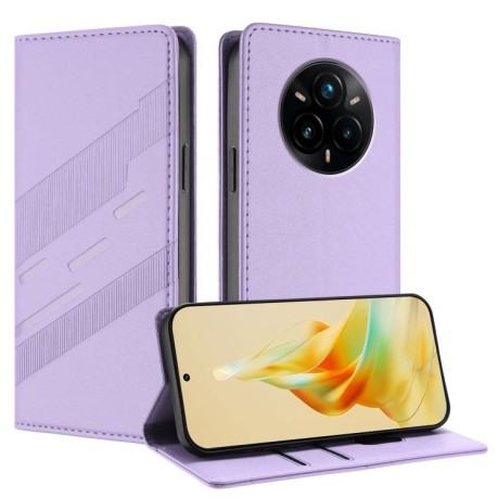 Чохол-книжка Embossed Multi-functional Wallet Retro Leather на Realme 14 Pro+ - фіолетовий