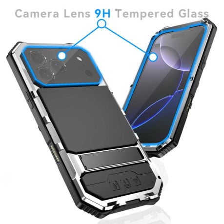 Противоударный чехол R-JUST Life Waterproof на iPhone 17 Pro Max - серебристый