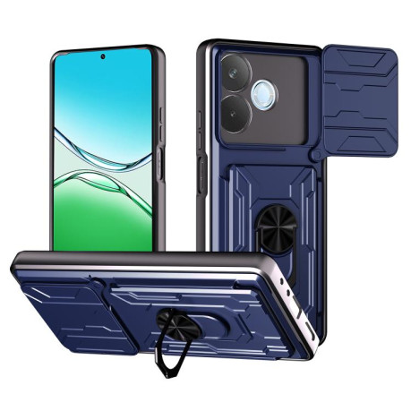 Чехол со шторкой для камеры Sliding Camshield и слотом для карты на OPPO A5 Pro 5G Global - синий