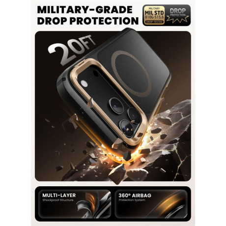 Оригинальный чехол Supcase IBLSN Ares Flip Mag с MagSafe на iPhone 17 Pro Max - Gold