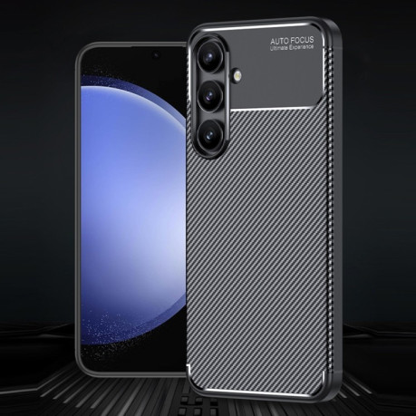 Ударозащитный чехол HMC Carbon Fiber Texture на Samsung Galaxy S24 FE 5G - черный