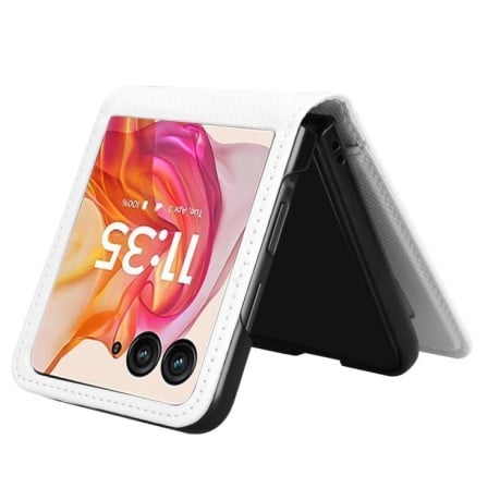 Протиударний чохол Card Slot PU Leather PC для Motorola Moto Razr 50 Ultra - білий
