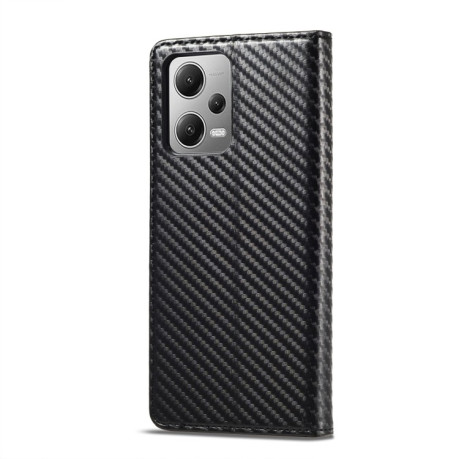 Чехол-книга LC.IMEEKE Carbon Fiber для Xiaomi Poco X5 Pro/Redmi Note 12 Pro 5G - Vertical Black