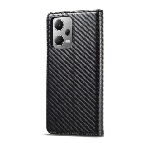 Чохол-книга LC.IMEEKE Carbon Fiber для Xiaomi Poco X5 Pro/Redmi Note 12 Pro 5G - Vertical Black