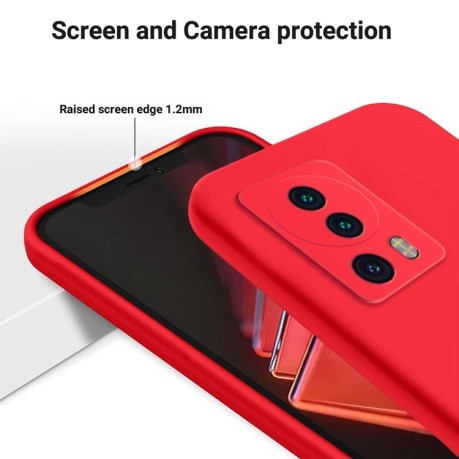 Силиконовый чехол Solid Color Liquid Silicone на Xiaomi 13 Lite 5G - красный