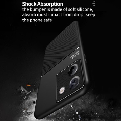 Противоударний чехол Tilt Strip Grain на Xiaomi Poco M7 Pro 5G - чорний