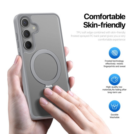 Чехол DUX DUCIS Yind Series MagSafe TPU Hybrid PC на Samsung Galaxy S25 5G - серый