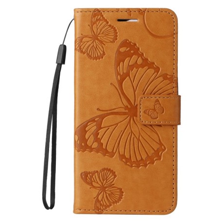 Чехол-книжка Embossed Butterfly для iPhone 16e - желтый