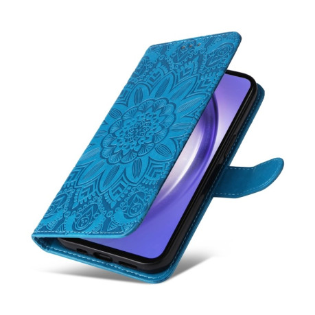 Чехол-книжка Embossed Sunflower для Samsung Galaxy A55 - синий