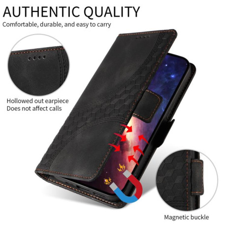 Чехол-книжка Embossed Rhombus Starry Leather для Xiaomi Redmi Note 14 4G 164.84mm - черный