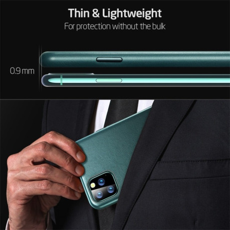 Кожаный чехол ESR Metro Leather Series на iPhone 11 Pro Max-Pine Green(зеленый)