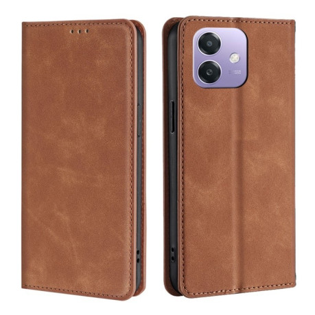 Чехол-книжка Retro Skin Feel Business Magnetic на OPPO A3/A3x/A40m - коричневый