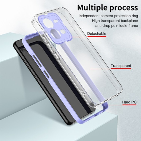 Противоударный чехол Clear Color Frame для Vivo V25 5G / V25e 4G - фиолетовый