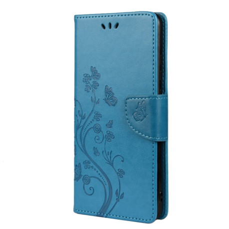 Чехол-книжка Butterfly Flower Pattern для  Xiaomi Redmi Note 11 Pro 5G (China)/11 Pro+ - синий