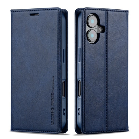Чехол-книжка LCIMEEKE RFID для iPhone 16 Plus - синий