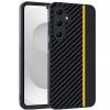 Противоударный чехол Carbon Fiber Splicing для Samsung Galaxy S26 5G — жёлтый
