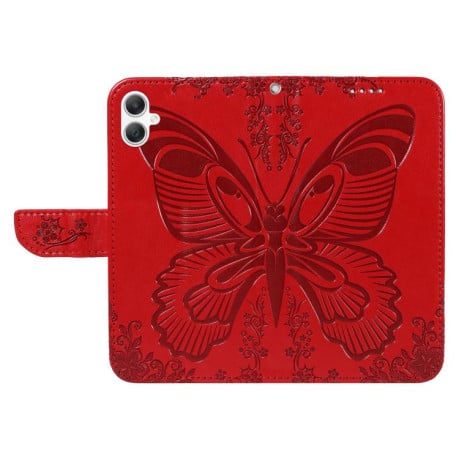 Чехол-книжка Swallowtail Butterfly Embossed Leather на Samsung Galaxy A07 5G - красный
