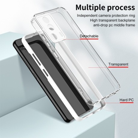 Противоударный чехол Clear Color Frame для Xiaomi 13 Lite  - белый