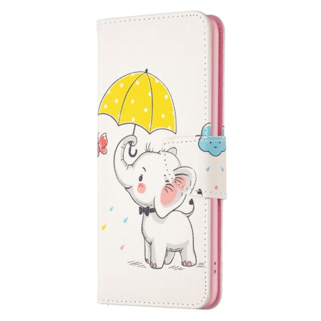 Чехол-книжка Colored Drawing Pattern для Xiaomi Redmi Note 12 4G - Umbrella Elephant
