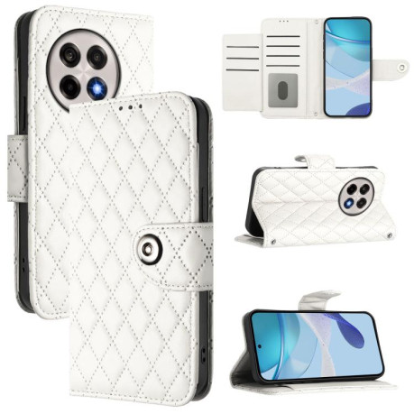 Чохол-книжка Rhombic Texture Flip Leather для OnePlus 13R/Ace 5/Ace 5 Pro - білий
