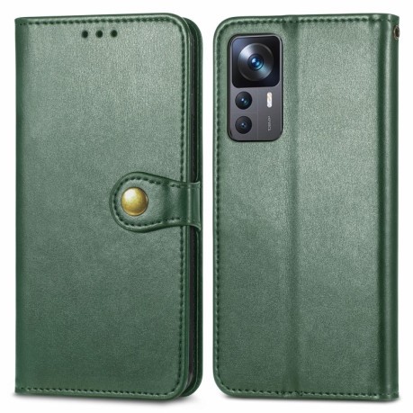 Чохол-книжка Retro Solid Color на Xiaomi 12T/12T Pro/Redmi K50 Ultra - зелений