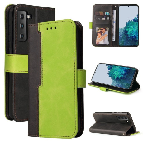 Чехол-книжка Business Stitching-Color для Samsung Galaxy S21 FE - зеленый