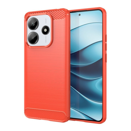 Протиударний чохол Brushed Texture Carbon Fiber на Xiaomi Redmi Note 14 5G/Poco M7 Pro 5G - червоний
