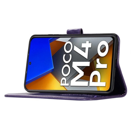 Чохол-книжка Wind Chime Owl Embossing Xiaomi Poco Х4 Pro  - фіолетовий