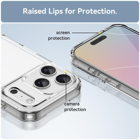 Противоударный чехол Colorful Acrylic Series для iPhone 17 Pro - прозрачный