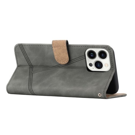Чехол-книжка Stitching Skin Feel для iPhone 16 Pro Max - серый