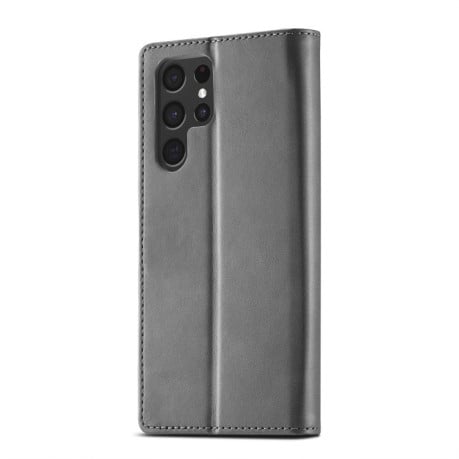 Чоловіча книжка LCIMEEKE Calf Texture на Samsung Galaxy S25 Ultra 5G - сірий