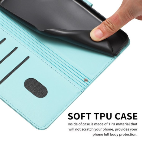 Чехол-книжка Diamond Embossed Skin Feel для Xiaomi 14T Pro 5G - зеленый