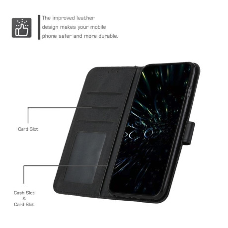 Чехол-книжка Stitching Calf Texture для Samsung Galaxy A35 - черный