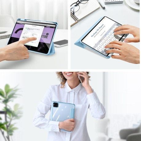 Противоударный чехол-книжка DUX DUCIS TOBY Series Antiskid Leather для Xiaomi Pad 7 / 7 Pro - синий