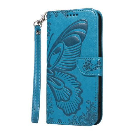 Чехол-книжка Swallowtail Butterfly Embossed Leather на Samsung Galaxy A07 5G - синий