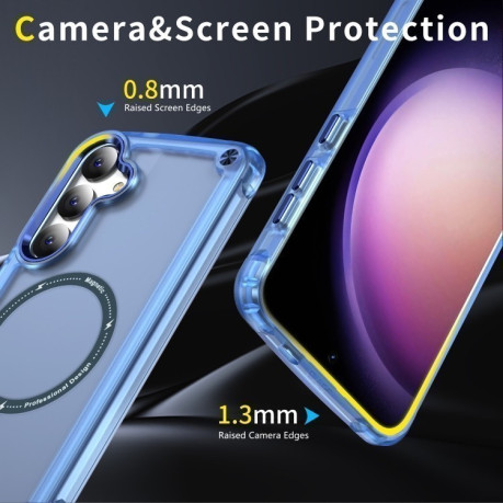 Протиударний чохол Skin Feel TPU + PC MagSafe Magnetic для Samsung Galaxy S25 5G - синій