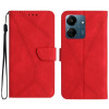 Чехол-книжка Stitching Embossed Leather для Xiaomi Redmi 13C/Poco C65 4G - красный