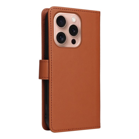 Чохол-книжка BETOPNICE BN-005 2 in 1 Detachable Imitate Genuine Leather для iPhone 16 Pro - коричневий