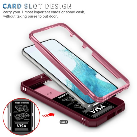 Протиударний чохол Sliding Camera Cover для Samsung Galaxy S23+Plus 5G - рожево-червоний