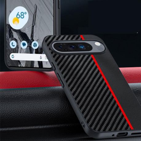 Протиударний чохол Carbon Fiber Texture Printing для Google Pixel 10/10 Pro - жовтий