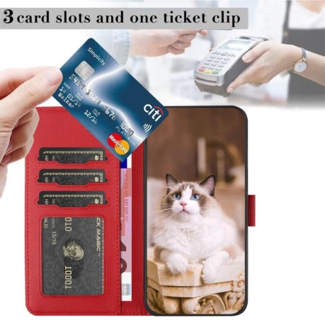 Чохол-книжка Cartoon Cats Leather для OPPO Reno13 5G Global - червоний