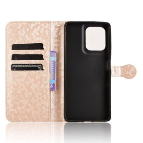 Чехол-книжка Honeycomb Dot для Motorola Moto G75 5G - золотой